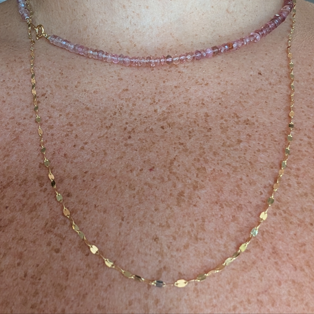 10k Gold Mirror Link Necklace 22-in. - NEW